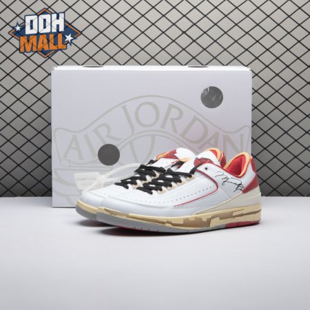 OFF-WHITE x Jordan 2 Retro Low SP White Red Unisex