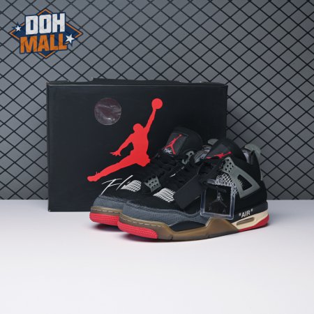 Off-White X Air Jordan 4 Bred CV9388-001 Unisex