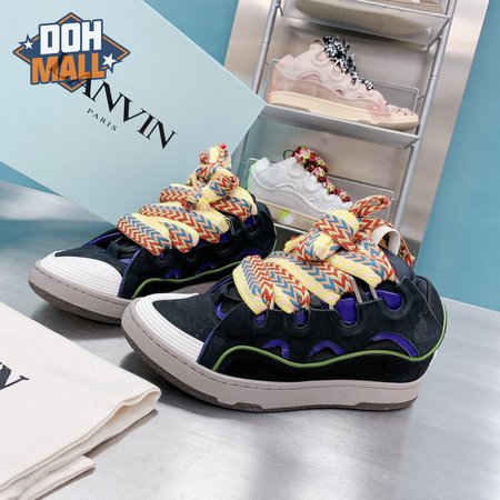 Lanvin Leather Curb Black Purple DRA1-P21B145 35-45