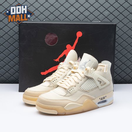 Air Jordan 4 RERO x Off-White AJ4 OW Sail Unisex