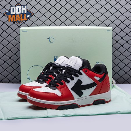 OFF-WHITE Out Of Office OOO Low Tops Black White Red Unisex
