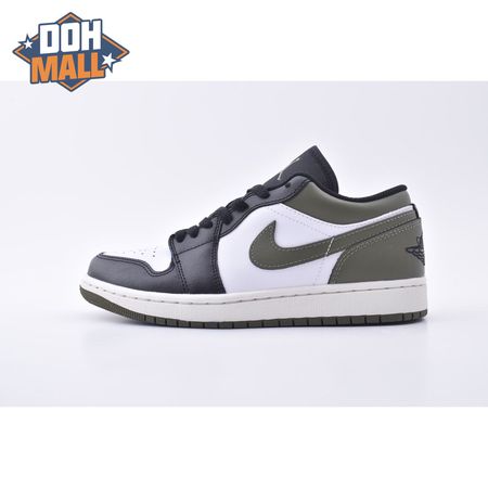 Jordan 1 Low Black Toe Medium Olive 553558-092 Unisex