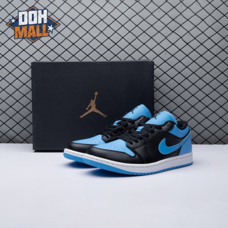 Jordan 1 Low Black University Blue 553558-041 Unisex