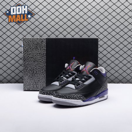 Jordan 3 Retro Black Court Purple CT8532-050 Men's